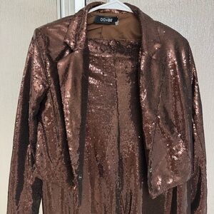 DO+BE Copper Sequin Blazer